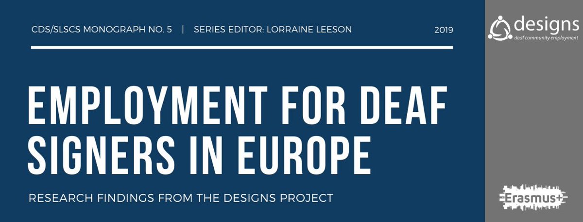 Employment for Deaf Signers in Europe - Report now available for download

designsproject.eu/assets/eu-benc…

<a href="/EUD_Brussels/">European Union of the Deaf</a> <a href="/leesonl/">Prof Lorraine Leeson, PhD</a> <a href="/haarissheikh/">HAARIS SHEIKH</a> <a href="/JeminaNapier/">Prof Jemina Napier, PhD, FAHA, FAcSS, FASLI</a> <a href="/crathmann/">Christian Rathmann</a> <a href="/efsli/">efsli</a> <a href="/aheadireland/">AHEAD Ireland</a> <a href="/Xrispeters/">Chris Peters</a> <a href="/aud2526/">Dr Audrey Cameron, OBE, HonFRSC</a> <a href="/jconama_bosco66/">Dr JBC (sign name “hearing aid”)</a> <a href="/RachelMoiselle/">Rachel Moiselle</a> <a href="/IrishDeafSoc/">Irish Deaf Society</a> <a href="/studies_centre/">Centre for Deaf Studies</a>