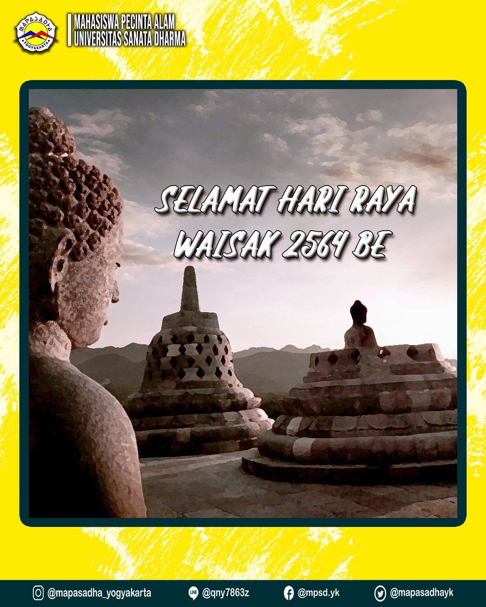[HARI RAYA WAISAK]

Selamat Hari Raya Waisak 2564 BE. Bersinarlah bagai cahaya Waisak yang dihadirkan pada tahun 2020 ini. Mari meneladani dan mengamalkan perbuatan baik sang Budha, supaya kita mendapatkan kemuliaan secara lahir dan batin.