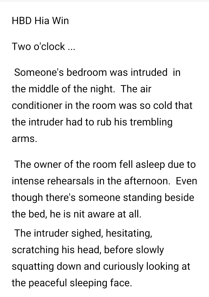 listdw's tweet photo. This is the trans of the short story of Hia Win's birthday from LazySheep (she post it in the middle of night 😭😭😭)

#HBDHiaWin 
#hemprope 
#เชือกป่าน https://t.co/MtbYFYsvNk