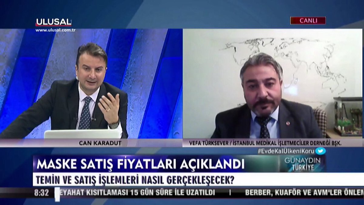 Dernek Başkanımız <a href="/TurkseverVefa/">Vefa Türksever</a>
gündeme dair açıklamalarıyla #günaydıntürkiye programında @cankaradut 'un canlı yayın konuğu oluyor.
İzlemek için; 👇🏻
ulusal.com.tr
<a href="/ulusalkanal/">Ulusal Kanal</a>