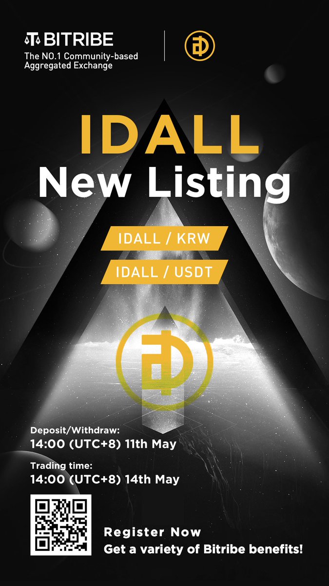 Bitribeofficial's tweet image. 🎉New Listing! IDALL/KRW   IDALL/USDT will be listed on Bitribe!
Deposit Time:2020/05/11 14:00 (UTC +8)
Trading Time:2020/05/14 14:00 (UTC +8)
💓Enjoy IDALL💓
Happy trading @Bitribeofficial @Sky201805 @IDall2
#BTC