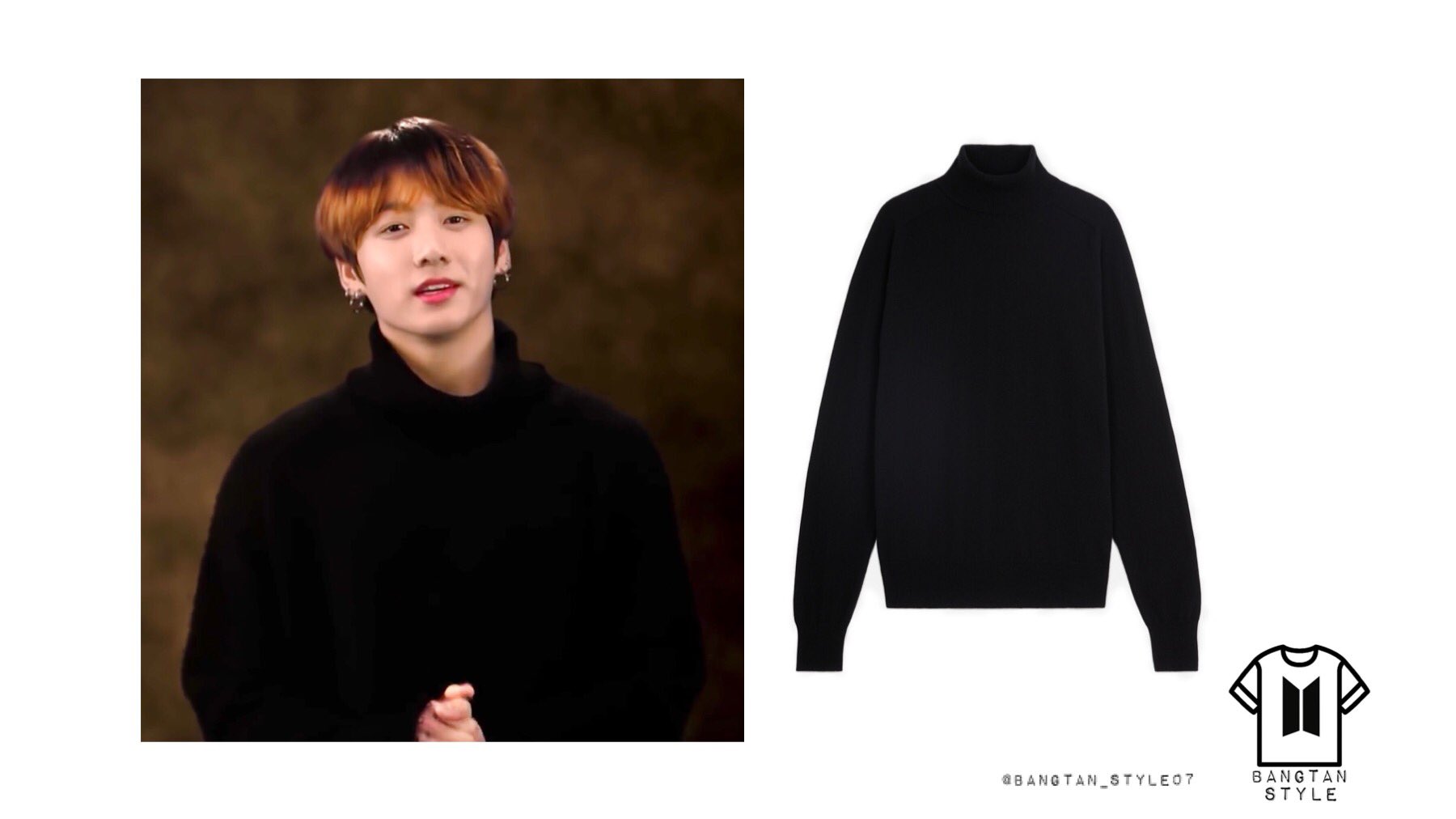 BTS ジョングク着用 ☆DROP-SHOULDER VELVET TURTLE-NECK TEE btsジョングク着用 DROP-SHOULDER VELVET TURTLE-NECK TEE Tシャツ