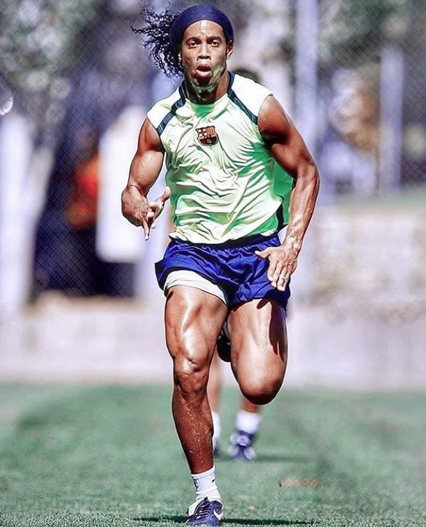 At the peak of his powers.  POWER &amp; Skill.  Ronaldinho didn't skip leg days!