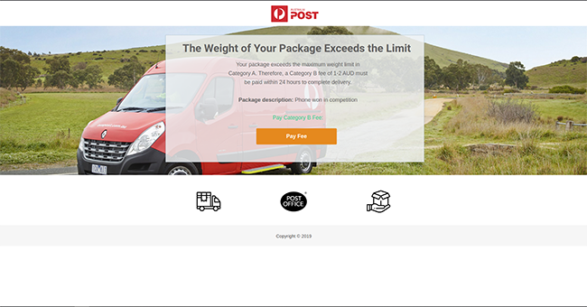 ComunetIT's tweet photo. New @auspost scams are being circulated using their branding and prompting customers to click on a link. The emails claim a package hasn’t been delivered, due to its weight exceeding the limit – and it includes a link to click on to ‘Pay fee’ or seek ‘Further information.’ https://t.co/W5ByEk5M23