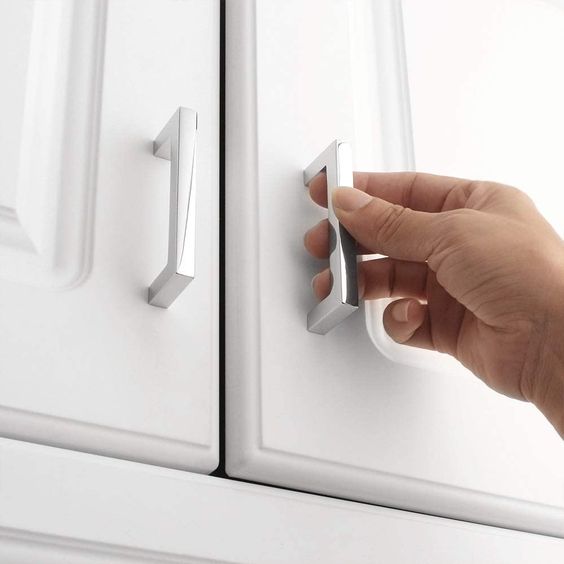 Modern Polished Chrome Cabinet Pull. They are well made and beautifully finished. They have a great feel to them, and i am sure they would be at home in a variety of decor themes. They could easily be at home in a modern farmhouse, modern or industrial decor application. #pulls