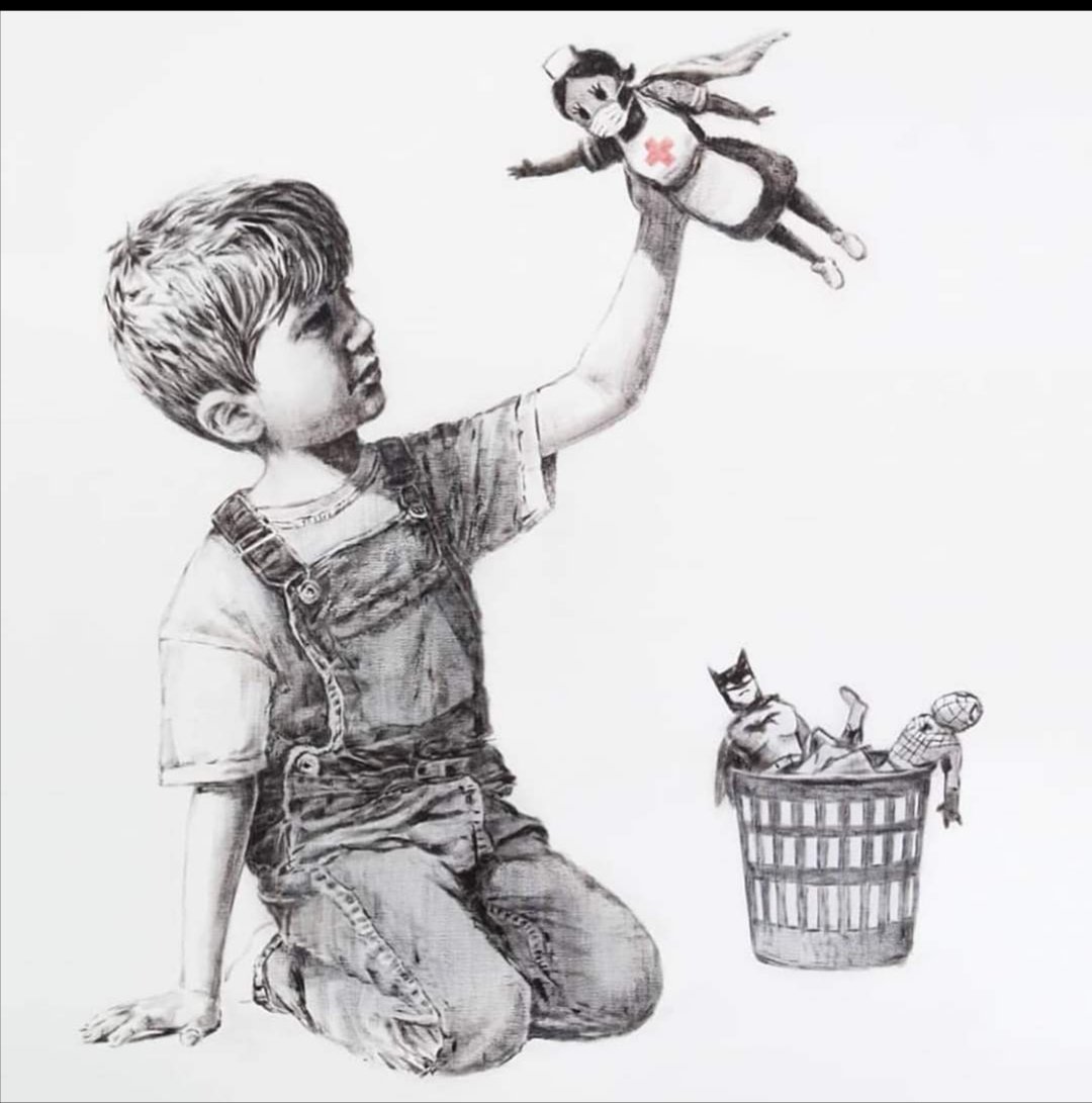 Michaelscurfie1's tweet photo. BANKSY HITS THE NAIL ON THE HEAD - AGAIN!
Thank you Banksy. https://t.co/Ore2MLp0Rs