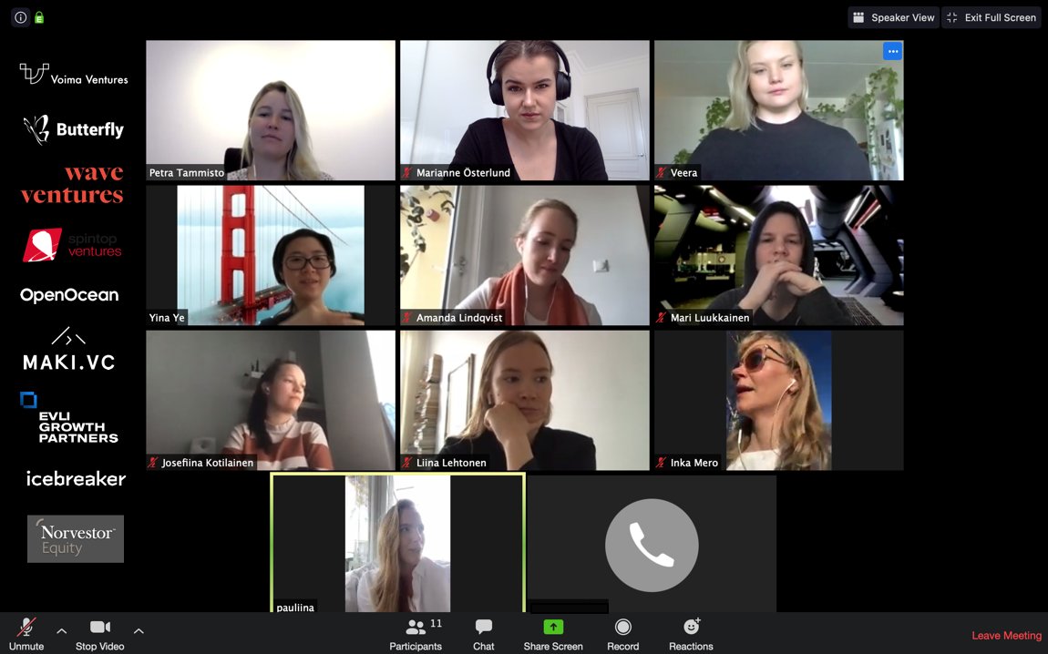 marianneoster's tweet photo. This is everything - Finnish #WomeninVC virtual coffee this morning 🙌

@VoimaVentures @Butterfly_VC @openoceanvc @WaveVentures @MakiVentures @EvliGrowth @icebreakervc https://t.co/vEBhe5axSa