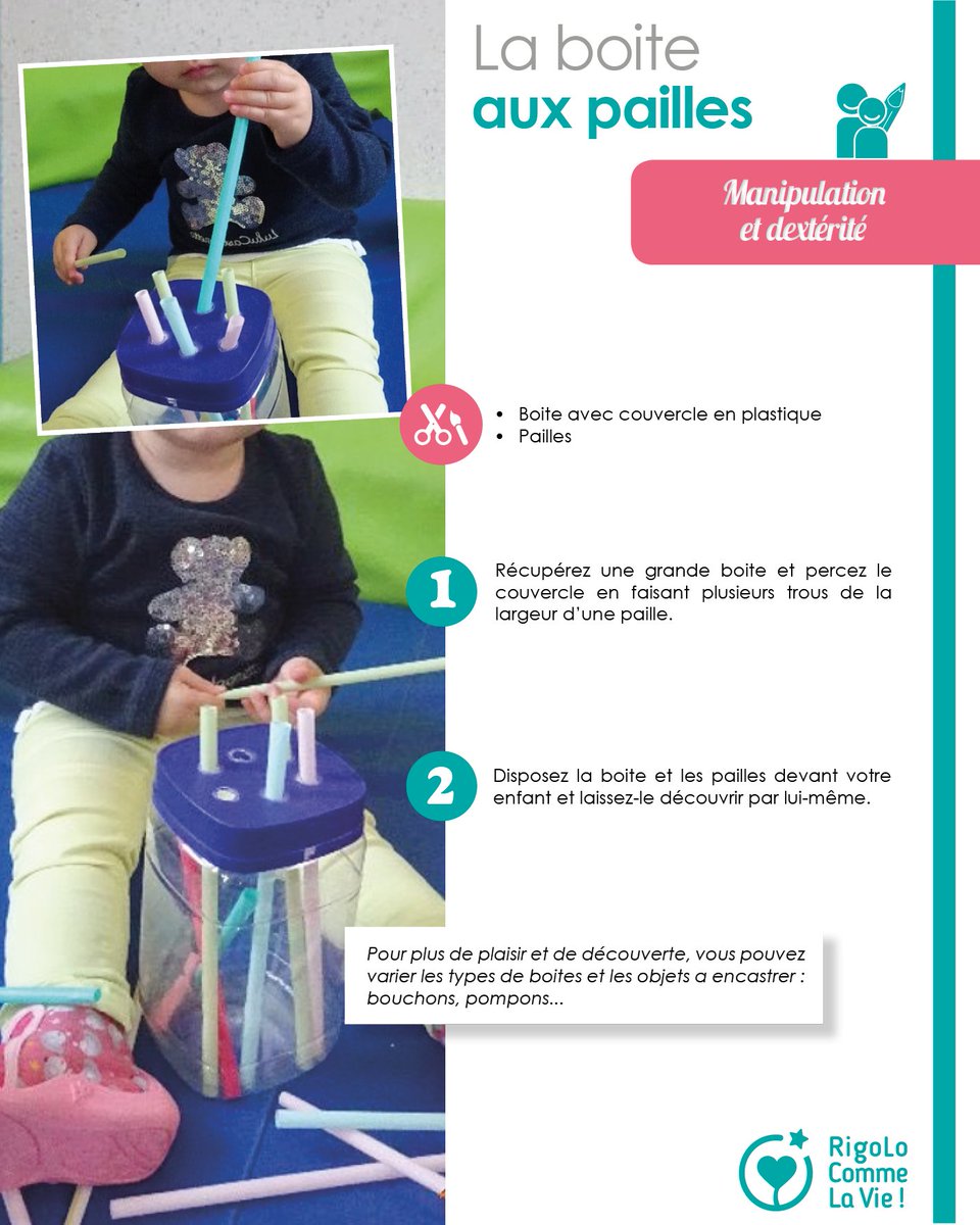 RCLV_Officiel's tweet photo. #Boiteàidées #DIY

Aujourd'hui, nous vous proposons une activité de manipulation et dextérité : la boite aux pailles. 

#WeActForKids #Restezchezvous #DoItYourself https://t.co/0SRyCDbZtb