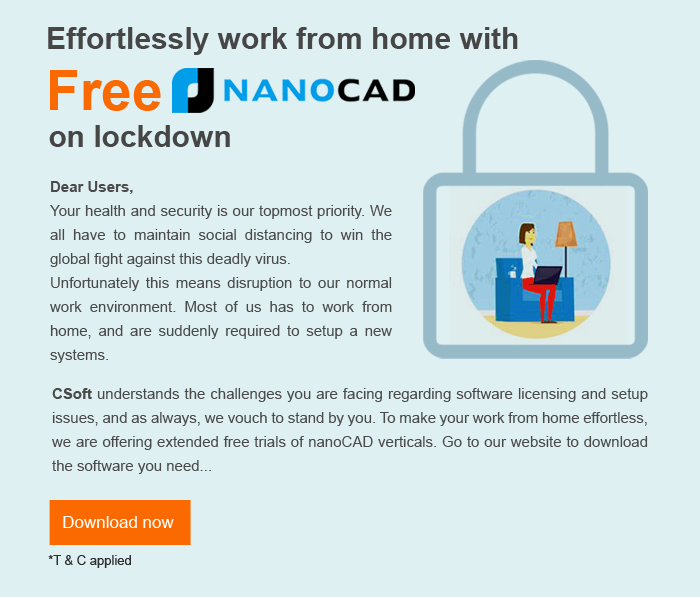 IndiaNanocad's tweet photo. nanoCAD #Lockdown_offer
Try nanoCAD for FREE !!
To download nanoCAD and its verticals, follow the link below
https://t.co/1pBwxpPPYb https://t.co/WgNdNHk3ye