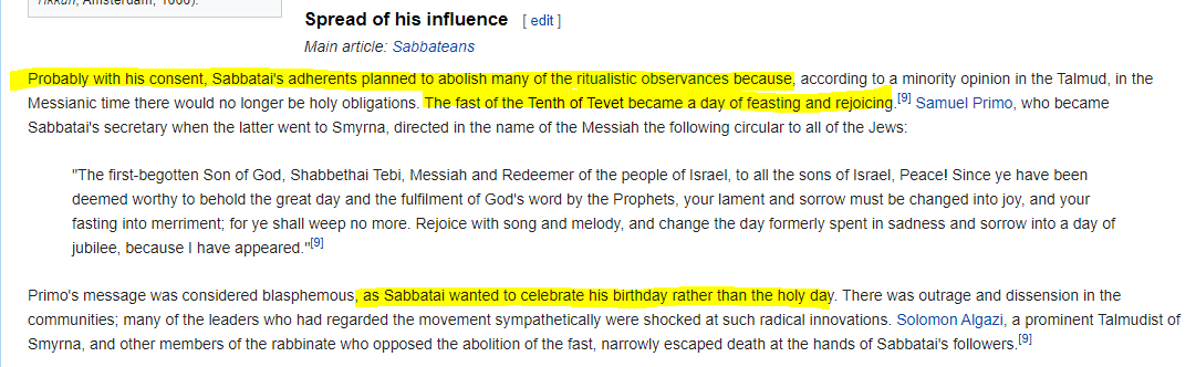 Here we find the concept of"Inversion"The practice of taking all that is holy and desecrating it, feasting on days of fasting, flipping the cross upside down, making all that is evil sacred.That is why the 9th of Av is the biggest holiday of the Sabbatean Frankist cult