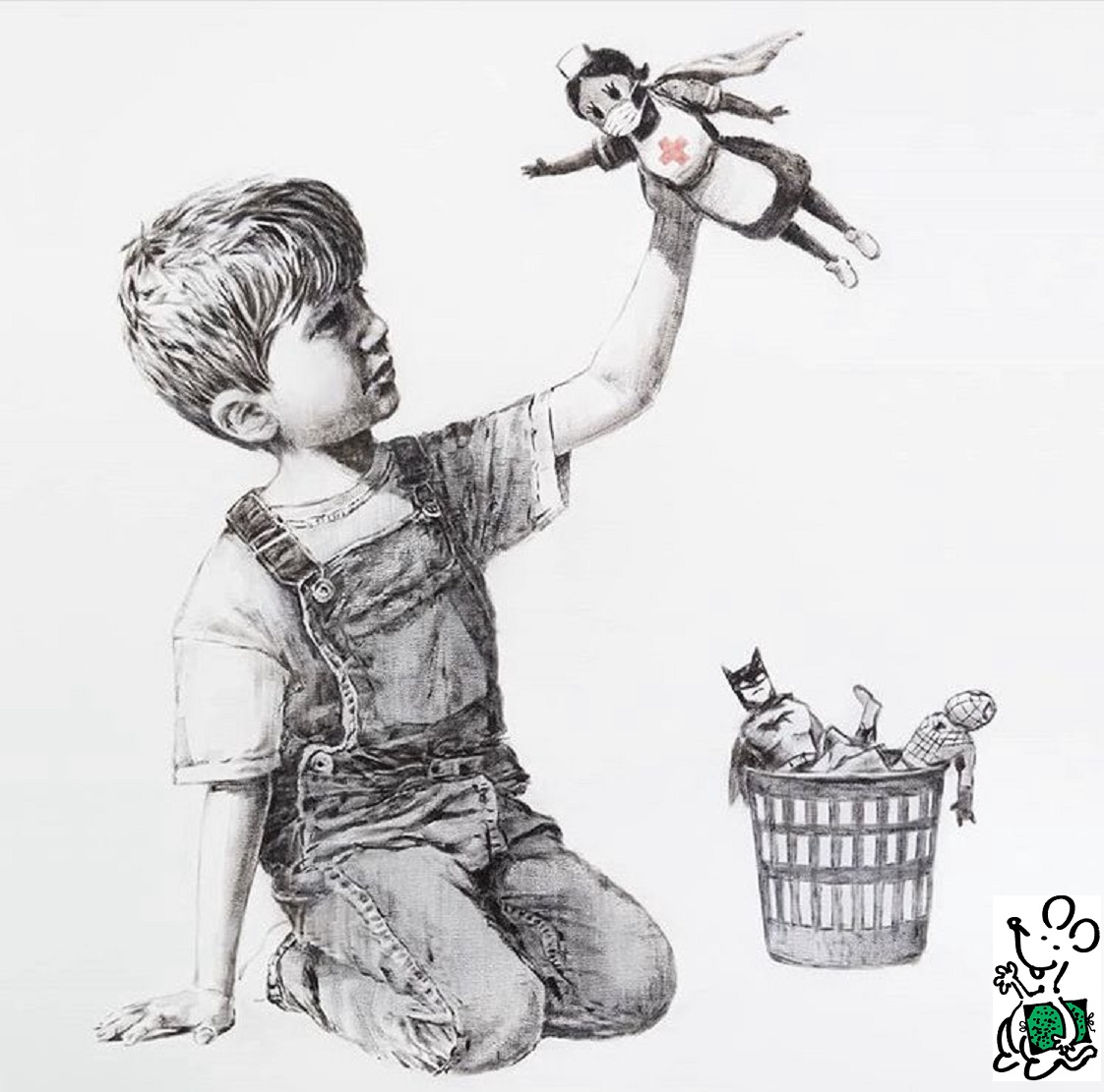 J'ai corrigé le dessin, me remerciez pas. 
#Banksy #Plantu