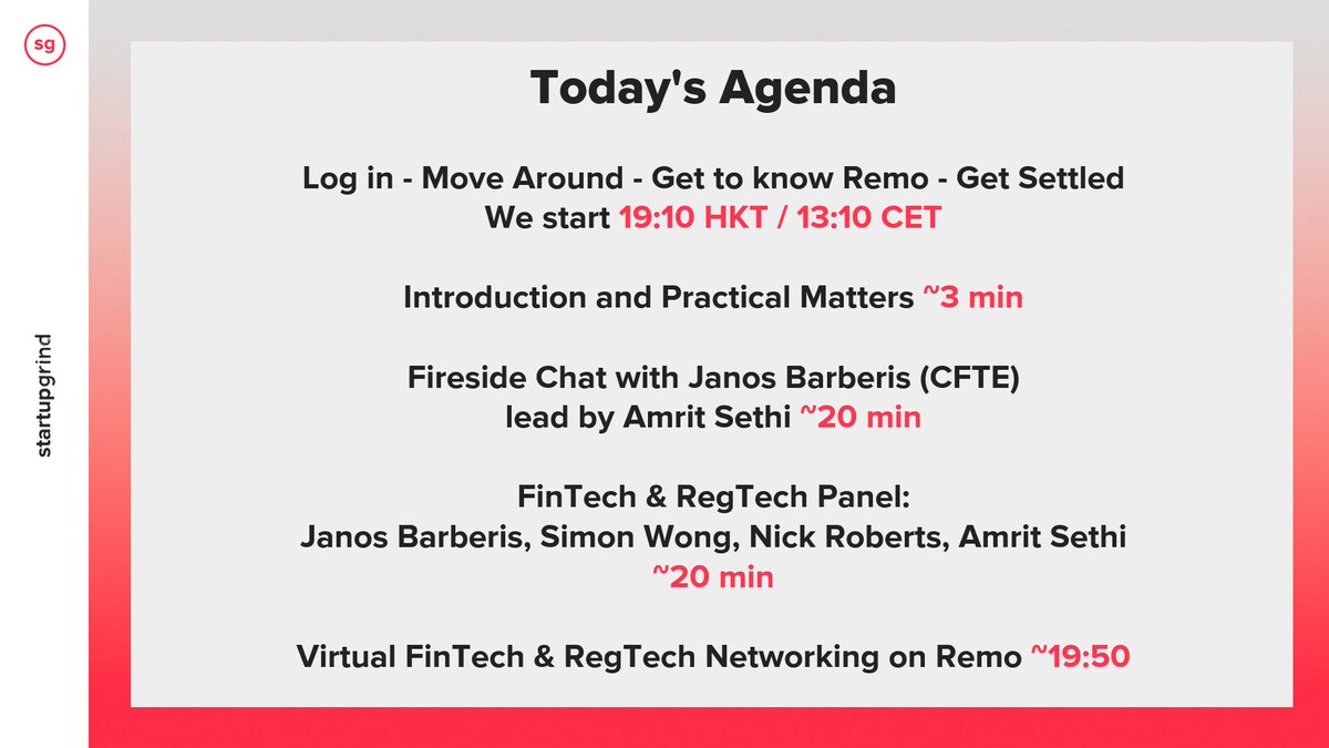 We are soon live with The 3C of RegTech: 
Customer Centric Compliance 

Get your last-minute seat here:
bit.ly/SG-HK64-LIVE