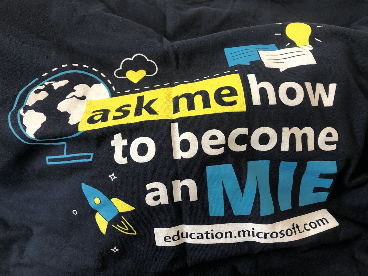 When you’re running an #MIEExpert application workshop later, what do you wear? 

Perfect solution is my @MicrosoftEDU #BETT2020 t-shirt 

“Ask me how to become an MIE” but also MIEE 🥰