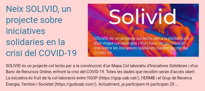 InstMetropoli's tweet photo. El Butlletí 17 #IERMB recull els principals treballs sb covid19. Ens ajudeu responent les enquestes online? 
✅Enquesta habitatge i #confinament
✅Enquesta projecte #SCOREwater
✅Projecte xarxes solidàries #solivid
✅Recerca social: #covid19 i infants
👇
https://t.co/2ki4DsPwhe https://t.co/9rFB6axDYJ