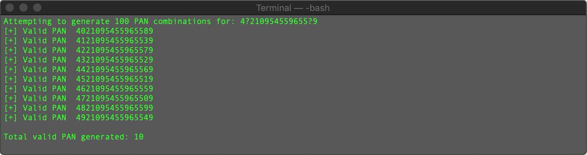 drgfragkos's tweet photo. Updated my "infamous” #gLuhn to include #IIN checks. Check/generate #PAN based on the #Luhn algorithm (finds the missing digits), intended to be useful in some cases of: #OSINT #DataDiscovery, #PCIDSS #PADSS Security Assessments, and #DigitalForensics | https://t.co/Jpt1HY1PeX https://t.co/SAU4XIgLDy