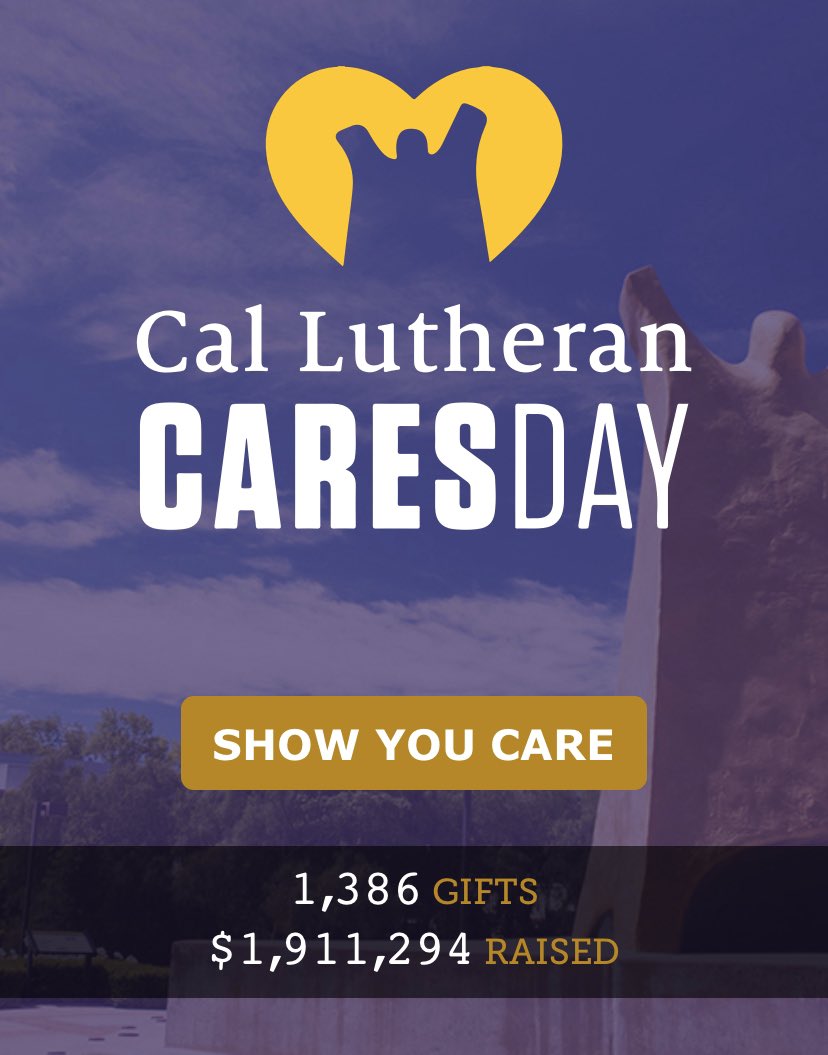 24 hours. 1,386 gifts. $1,911,294. #CalLutheranCares