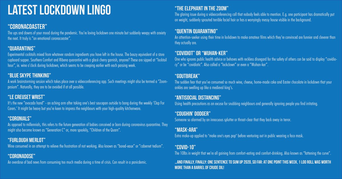 TheBionicGroup's tweet image. This was shared with us recently, we are all in need of a bit of humour during this tough time so we thought we would share this too. The Lockdown Lingo - are you fully conversant with the new terminology?

Stay safe!

#staysafe #WorkFromHome #construction #humor #COVID19