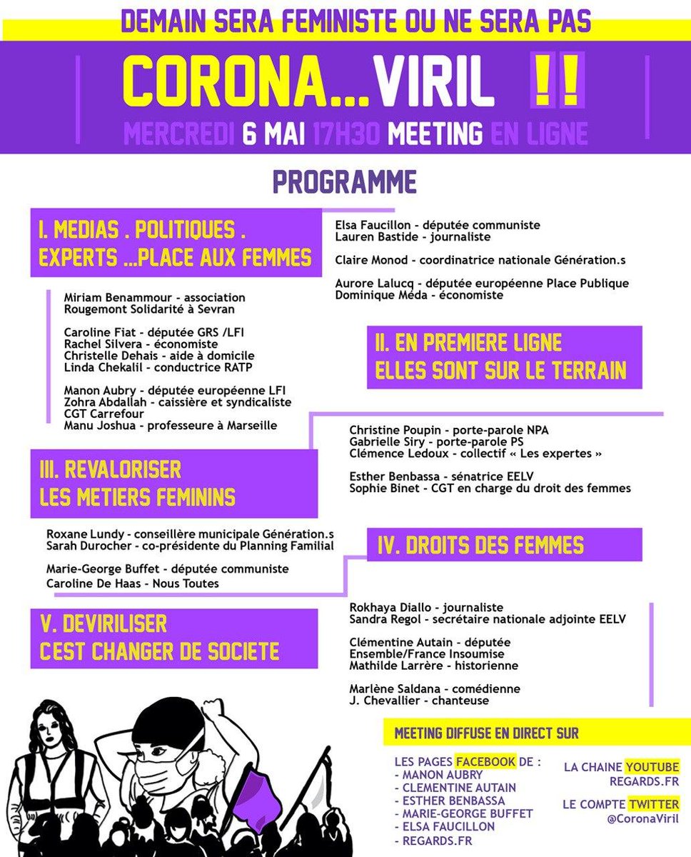Regards_fr's tweet photo. Si jamais vous avez manqué le meeting « #Coronaviril Demain sera féministe ou ne sera pas », vous pouvez le revoir juste ici👇
https://t.co/mcvfvfYwWI https://t.co/G6nj4Q0FBN
