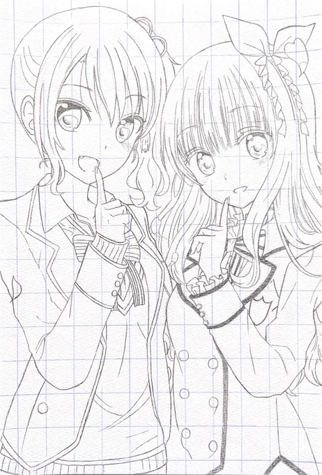 下描き完成しました!
コピックで色塗るけど……
上手くできるかな……? 