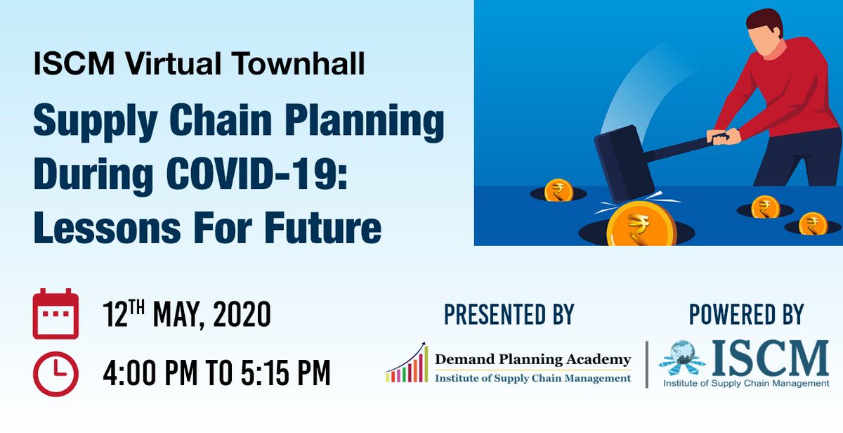 iscm_info's tweet photo. Join us for the Next Installment of the ISCM Webinar Series, in the domain on #SupplyChain and #Planning during the ongoing #pandemic. #iscm #logistics 
Registrations are Now Open at https://t.co/O7TgAbudkO https://t.co/V5wjiyfA0A