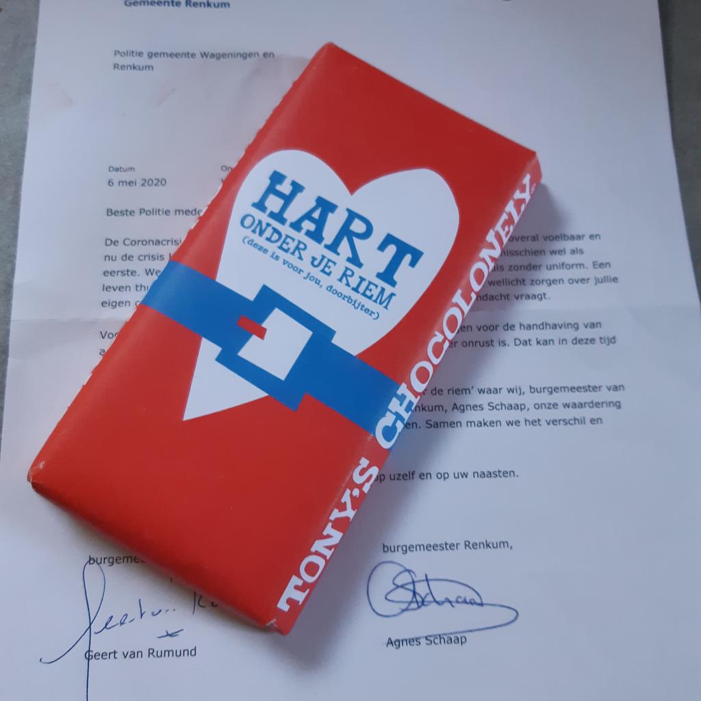 Stukje waardering van de burgemeesters van ons basisteam. #renkumwageningen #daslief