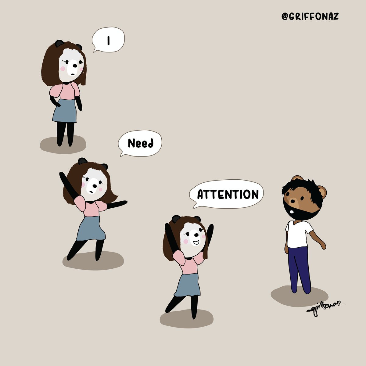 griffonaz's tweet photo. It is important to understand your attachment tendency! No.1 illustrates how a person with anxious attachment might act. No.2 is inspired by @silvykhoucasian tips on of how to communicate your needs effectively.  #attachmenttheory #anxiousattachment #mentalheath #illustration https://t.co/VSDhjIQUgd