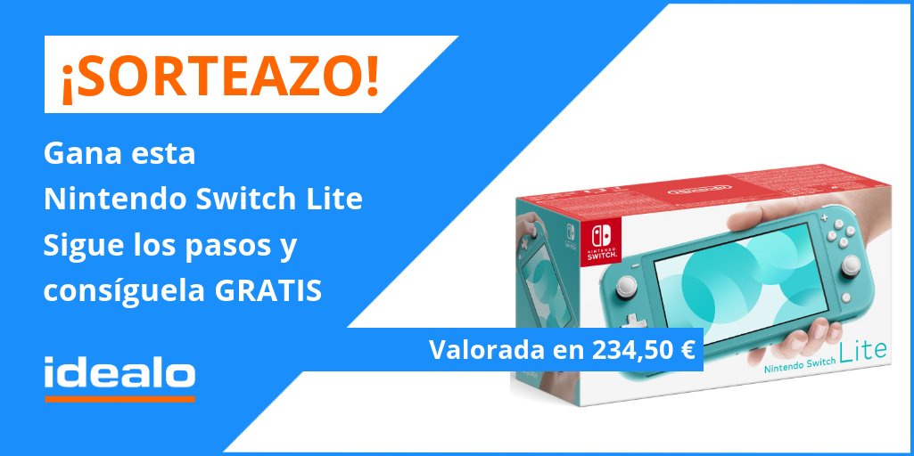 idealo_es's tweet photo. 🟡SORTEAZO🟡 ÚLTIMA oportunidad‼️

🎮 Nintendo Switch LITE

1⃣ RT ➕ sigue a @idealo_es
 
2⃣ Comenta con #idealoLITE mencionando a tus amigos.

🍀 Ganador esta tarde. Condiciones: https://t.co/LscLIOy9uO https://t.co/1enqSglayd