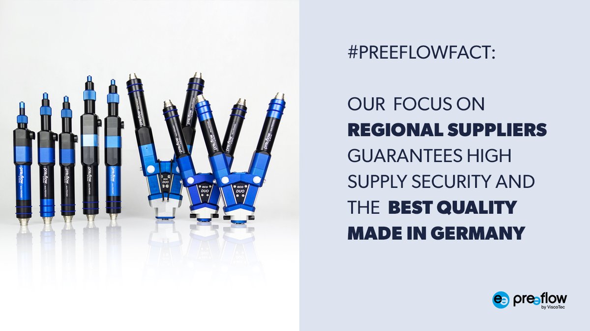 preeflow's tweet image. A new #preeflowfact:
Now more than ever, working with regional suppliers brings us many advantages and offers you reliable availability of our high quality products made in Germany.
#preeflow #preeflowfact #microdispensing #volumetric