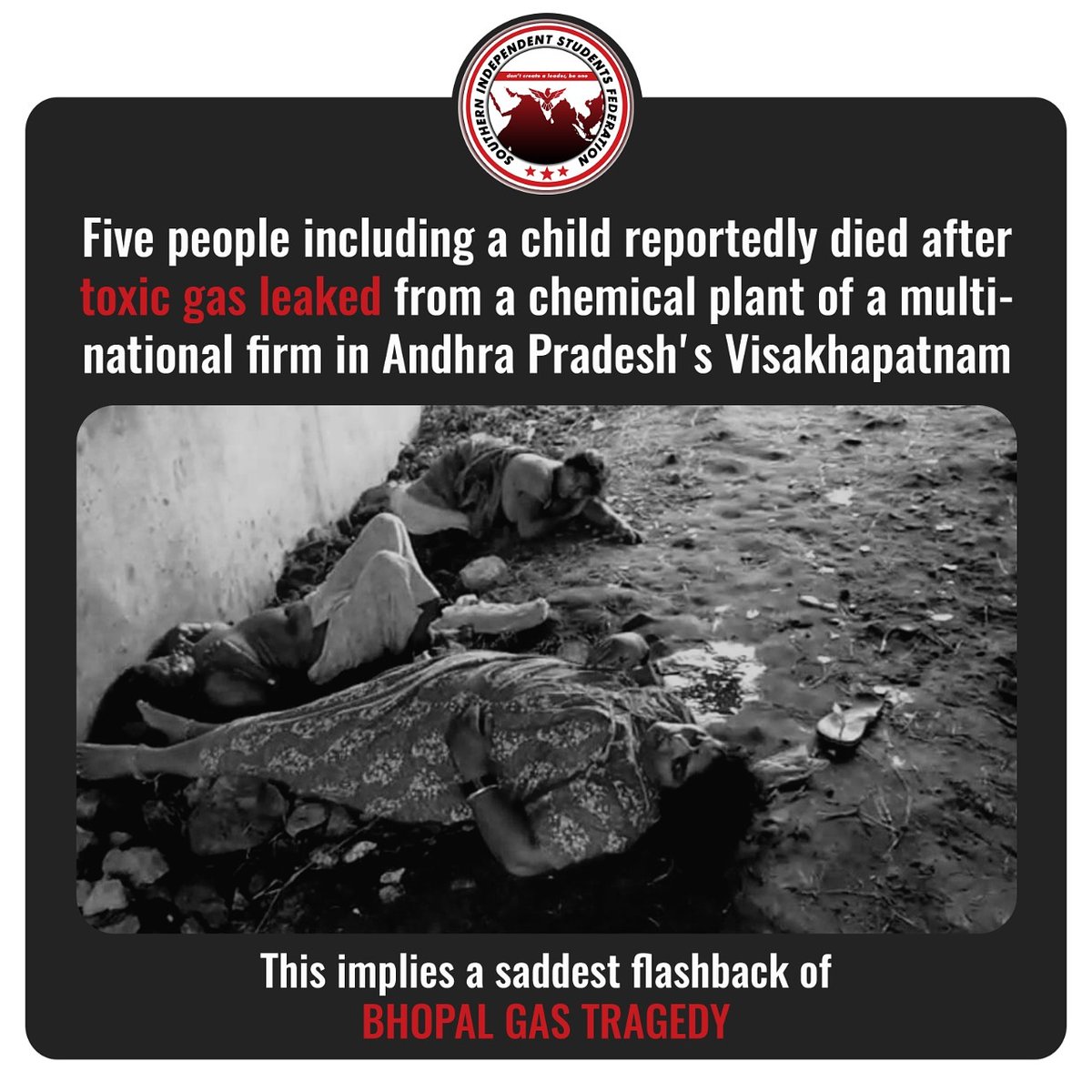sisfofficial's tweet photo. #savevizag #gasleakage2020 https://t.co/O62MOW9Oeg