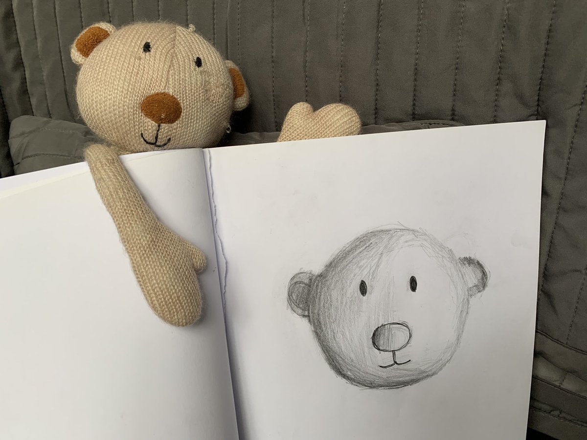 We thought <a href="/Alan_Measles/">Grayson Perry</a> would like to see this portrait of another very special bear ‘Bowie’ by 10 year old Nathaniel. Bowie &amp; Nathaniel are going through their 2nd isolation as he had a Liver Transplant a few years ago. Bears and art can get you through anything! #C4ArtClub