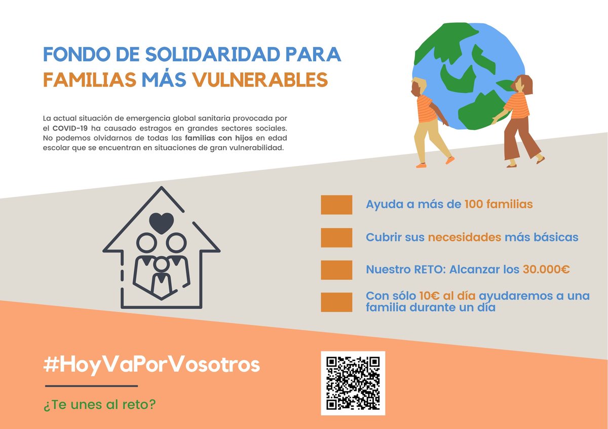 Debido a la crisis del #COVID19, + de 100 familias en situación de riesgo necesitan nuestra ayuda para salir adelante. La demanda se ha multiplicado estos meses. ➡️¡Toda pequeña aportación es bienvenida!

📥gf.me/u/xyaift

#YoAyudoDesdeCasa 
#HoyVaPorVosotros