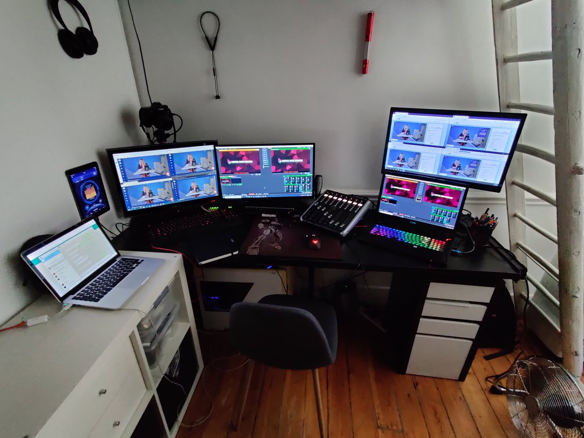TechTaylor's tweet image. Doing events from home. Never thought I'd see the day. Hybrid cloud control room. Works really well! #Production #eSports #videoproduction #lockdown #homestudio #BusinessAsUsual