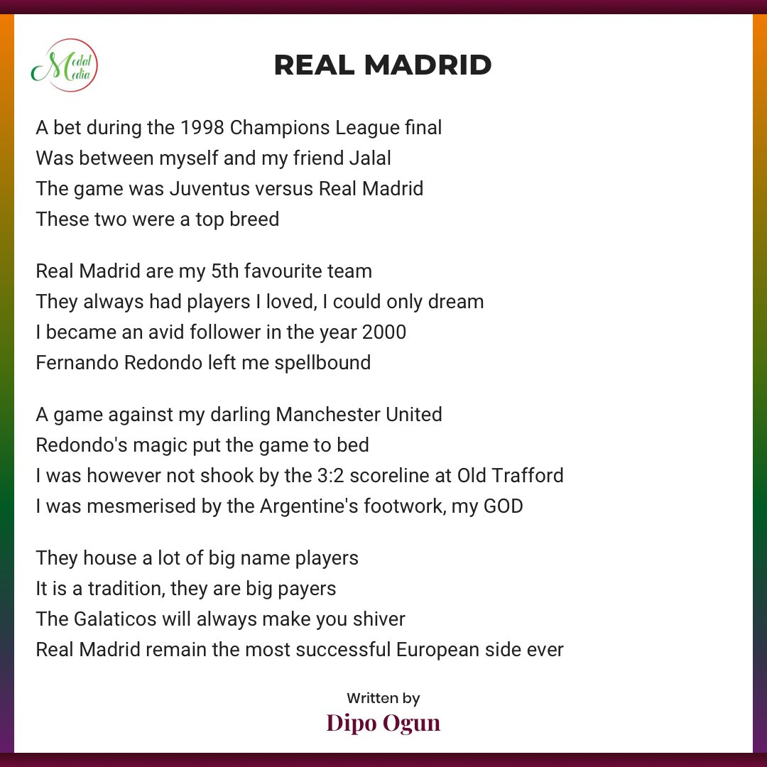 dipoogun's tweet image. Hala Madrid... Fernando Redondo made me a disciple. This is the most successful European Team ever, scratch that most successful football club in the world.

#RealMadrid  #Galaticos  #MostSuccessful  #ChampionsLeague