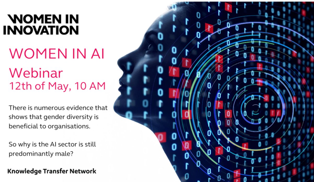 EVENT: Encouraging Women in AI
12 May, 10:00-12:00

Artificial Intelligence (AI) technology is changing our world, but how will the sector be able to meet the needs of a diverse population if it is being shaped by a small section of society?

bit.ly/2A4CJJ4