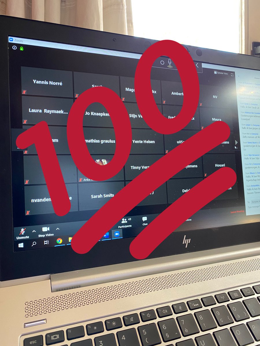 Allereerste online #Welqome day. Een 50-tal jongeren uit Vlaams-Brabant stomen zich klaar om deze namiddag gewoon vanuit hun kot te solliciteren bij uitzendkantoren. @VFUFFI op zijn best.