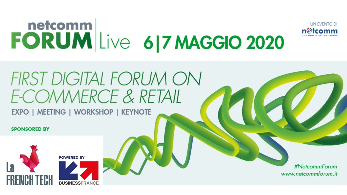 Secondo ed ultimo giorno del #NetcommForum Live ! 
📝 Le 15 aziende della French Tech ti aspettano, fissa un appuntamento virtuale con loro : netcomm.liveforum.space/membership/log… 
#netcommforum #ecommerce