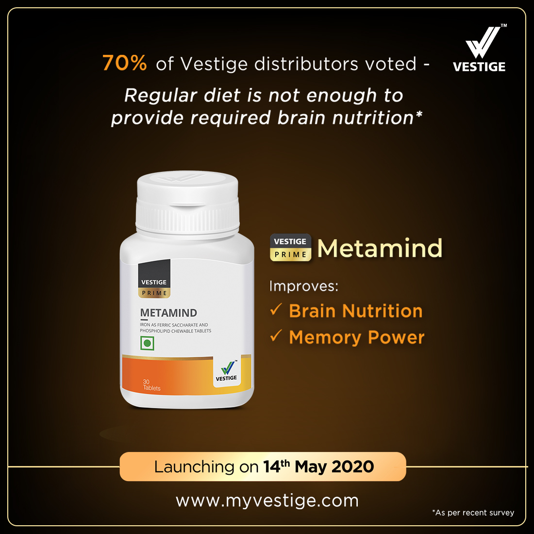 vestigemkt's tweet photo. To perform optimally, your brain too needs an adequate intake of key nutrients.🍲

𝗩𝗲𝘀𝘁𝗶𝗴𝗲 𝗣𝗿𝗶𝗺𝗲 𝗠𝗲𝘁𝗮𝗺𝗶𝗻𝗱 nourishes your brain 
with the right nutrients, making it sharper and smarter.

#WishYouWellth #LaunchingSoon https://t.co/wnmBWwl1or