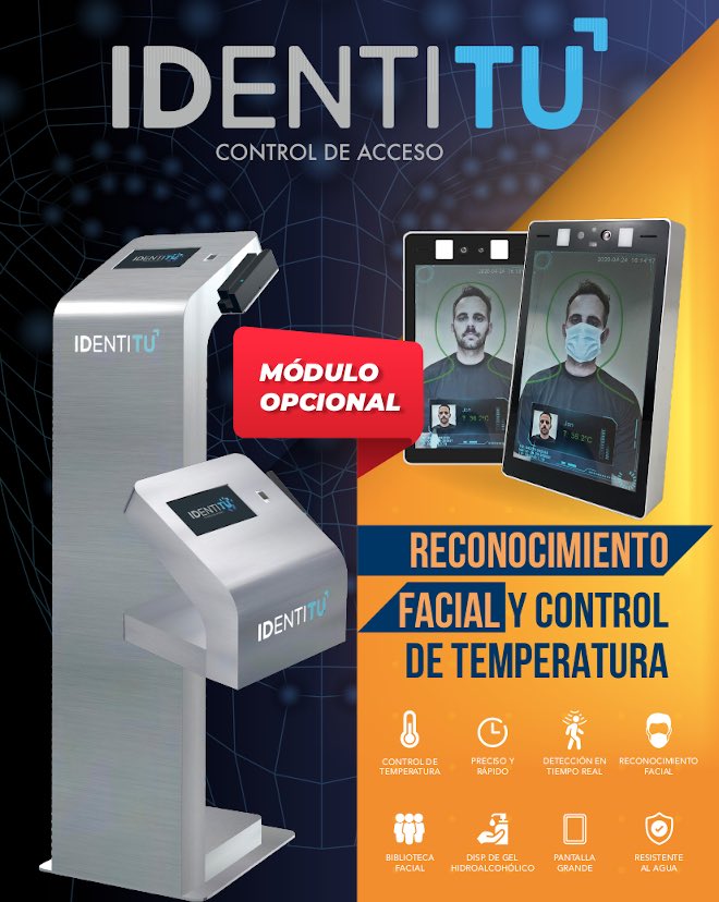 Gistrainfo's tweet photo. Ya tenemos disponible el módulo que incorpora una cámara de reconocimiento facial y control de temperatura corporal para IDENTITU. Trabajamos para que lo puedas tener todo ok, en tú reapertura. Salud y fuerza!! https://t.co/NmRMuT0Vb0