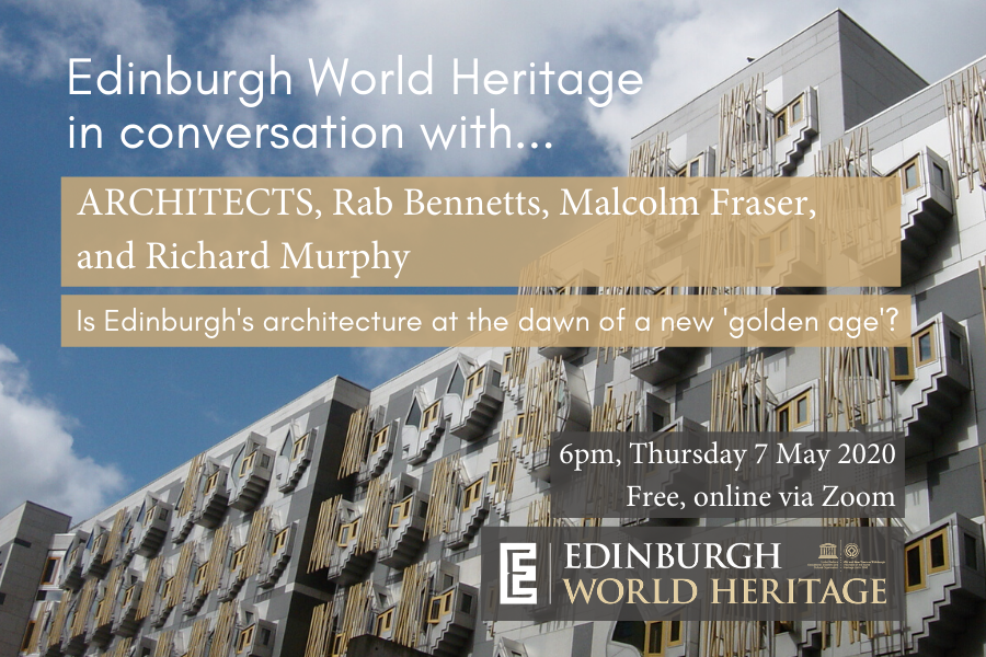 EdinburghWH's tweet photo. TONIGHT 6pm

@EdinburghWH in conversation with...architects. Check your confirmation email for joining instructions. 

Remember you can still send in questions for the panel to members@ewht.org.uk. 

@BennettsAssocs @architects_rm #malcolmfraser #architects #heritage https://t.co/U00hvHSa8S