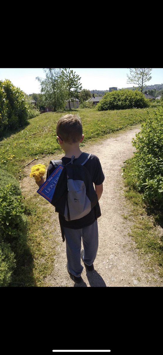 MissBrady20's tweet photo. Alan is taking and reading  his favourite book everywhere he goes. He says “I think books are great and that everyone should read more”. I absolutely agree Alan. Where will you #WILDREAD today? @bramley_park @nicolabooth https://t.co/NaaAfd9nhY