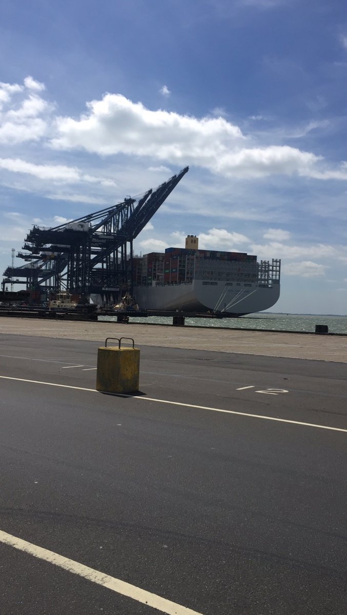 volspec's tweet photo. #TBT – Largest Container Ship
This week’s #ThrowbackThursday is a picture that one of our engineers took of the world’s largest container ship docking at a local port. Can you name the ship?
#Volspec #MarineandIndustrialEngineers https://t.co/BWrRPUMJHj