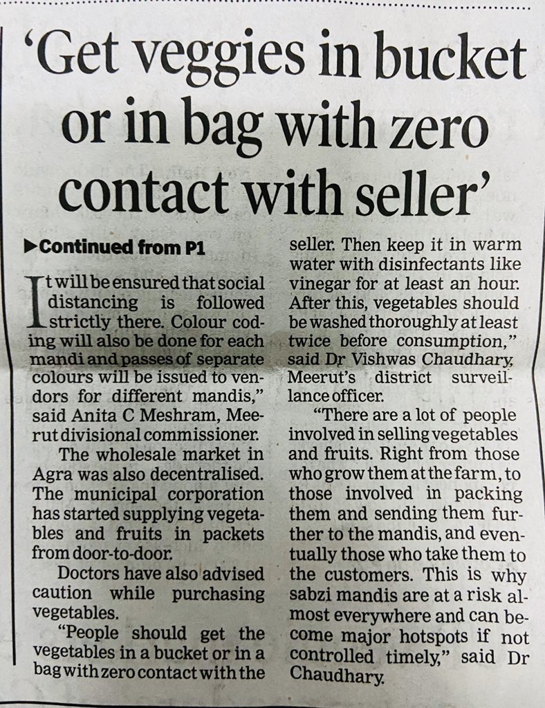 ibhatia8's tweet photo. UP sabzi mandis emerge as ‘spreaders’ of Covid-19:
Cases in sabzi mandis in UP-
-24 in Meerut
-28 in Agra
-5 in Lucknow
-2 in Shamli
-1 in Hapur
Read: https://t.co/wI8GmGAJoS
#UttarPradesh #Meerut #Agra #Lucknow #Hapur #Shamli #Coronavirus #SabziMandis #VegetableMarkets https://t.co/zS0Enu3tk8