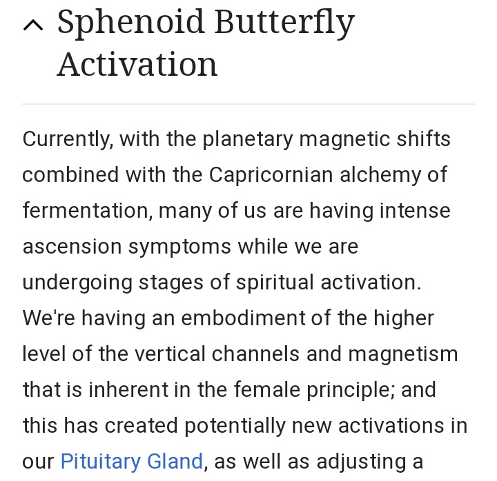 22. continuedThe Sphenoid Bone "....its movement is responsible for "milking" the Pituitary Gland to secrete its hormones.""This also impacts the Pineal Gland that produces melatonin, a serotonin derived hormone" https://ascensionglossary.com/index.php/Sphenoid_Bone