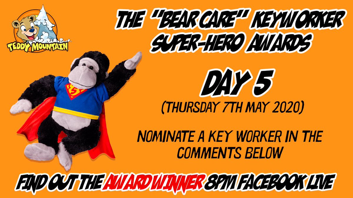 TeddyMountainUK's tweet photo. It’s DAY 5 of our BEAR CARE AWARDS! Nominate a key worker to receive a Bear #share #share #share https://t.co/AUhk4cXpdA https://t.co/Clui1cy4CI
