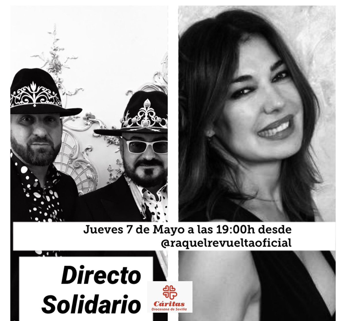 Hoy a las 19:00h Direcro Solidario desde el perfil de Instagram de <a href="/RakelRevuelta/">Raquel Revuelta</a> con los creadores de <a href="/tolentinohat/">Tolentino Haute Hats</a> ❤️ La recaudación irá destinada a <a href="/CaritasSevilla/">Cáritas Sevilla ✳️</a> 🙏 Subastarán un tocado muy especial que lució <a href="/rossydpalma/">rossydepalma</a> #Sevillahoy #subastasolidaria #cadagestocuenta