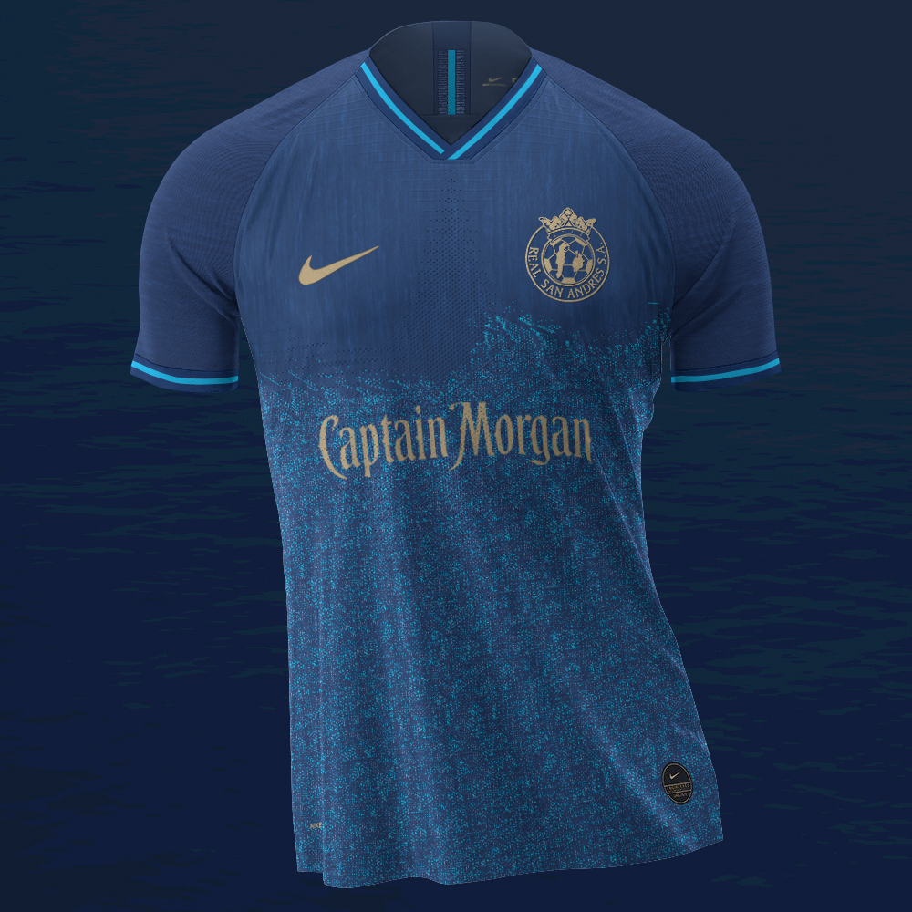 santiagoalies's tweet photo. Real San Andrés x Nike #RetoFantasy @FutbolCoLab
Diseño inspirado en la barrera coralina de la isla, sponsor en base a que lleva el nombre de un pirata que tuvo actividad en la isla.
Mockup: @_santiagolazo @PARDOSPORTPY https://t.co/1e5r3TbwiG