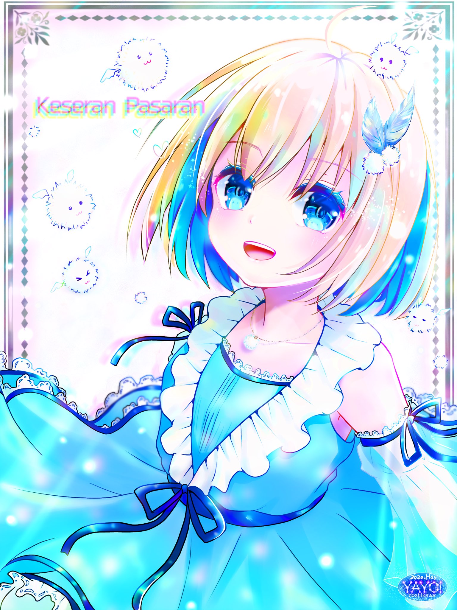 星川ヤヨイ 幻想生物擬人化 自由に 気ままに 幸福であれ てぃむさん Rakugakijunkie の企画に参加させていただきました 白い妖精ともいわれるケセランパサラン 擬人化要素が少ないのですが 神秘的な雰囲気の色合いを目指しましたー ๑ ㅂ و