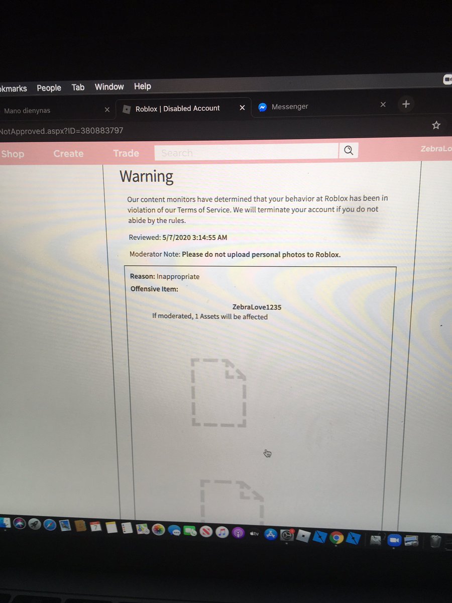 zebraiix's tweet photo. Excuse me roblox I created the photo for my group I created I didn’t copy anyone else and my friends group got banned for nothing maybe explain? @Roblox #roblox #banned #warning #robloxban https://t.co/5uUTm7YZJC
