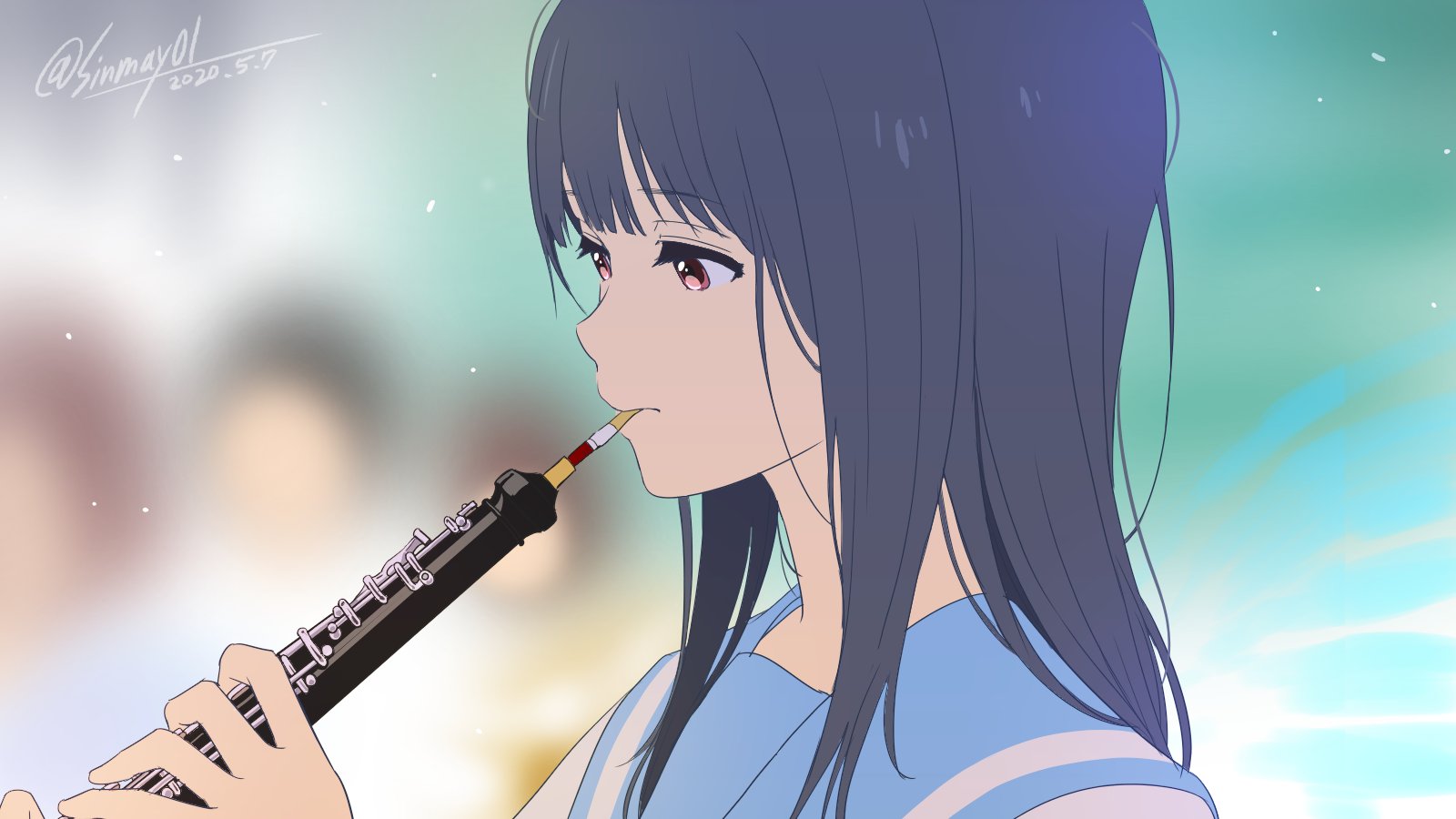 新米 ｱｯﾃﾝﾎﾞﾛｰp ひろゆきさんのエアスケブリクエストで リズと青い鳥 より鎧塚みぞれ T Co T0u68cbefi Twitter