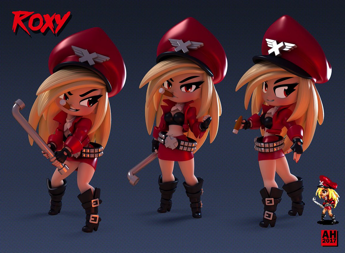 AndyH_3D's tweet photo. Next up on the 'Xavage Xtreet Xisters' roster is Roxy!
She's brash, tough, loves motorbikes and will kick your ass!
Concept / design by me. 2017.
The pixel versions of these are use dimensions and colour palettes from actual SoR2 sprites for authenticity!
#3d #streetsofrage https://t.co/P2vr3ZpKjW